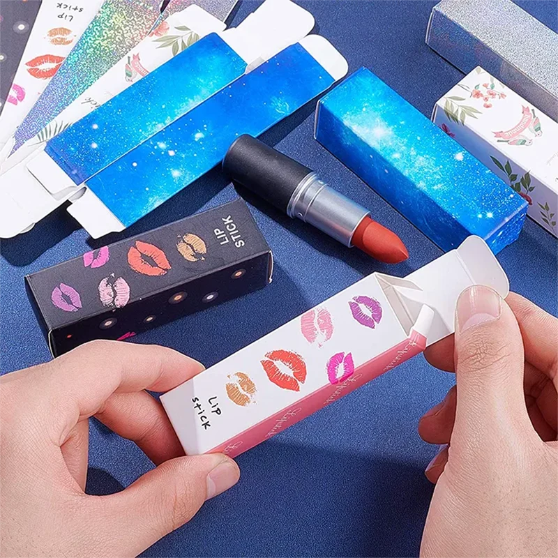 Caixa cosmética de papel para tubo de armazenamento de gloss