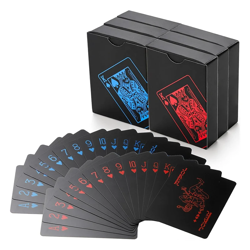 Cartas de jogar pretas de pôquer em PVC