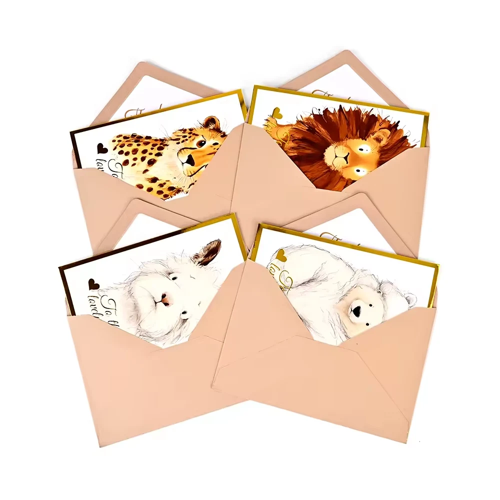 Cartões de felicitações impressos do Tiger Lion