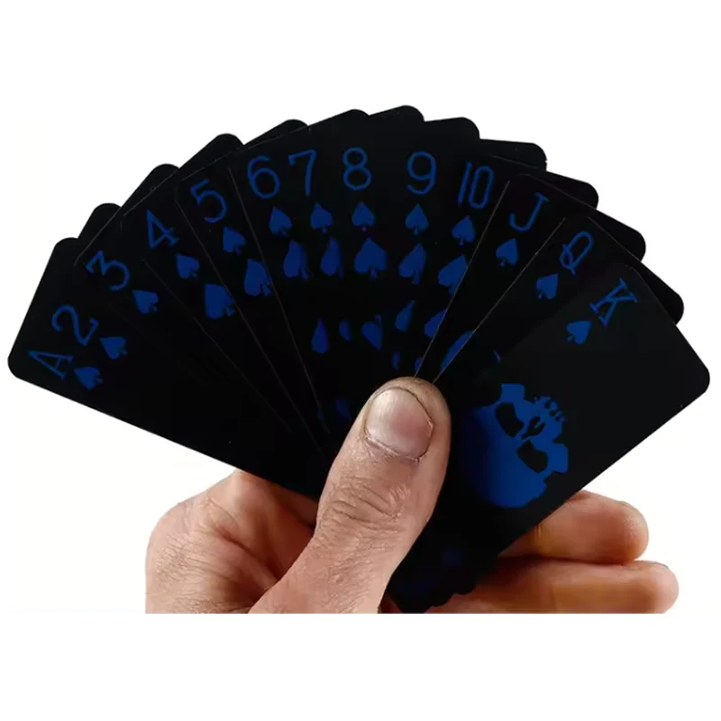 Cartas de jogar à prova d'água em PVC preto